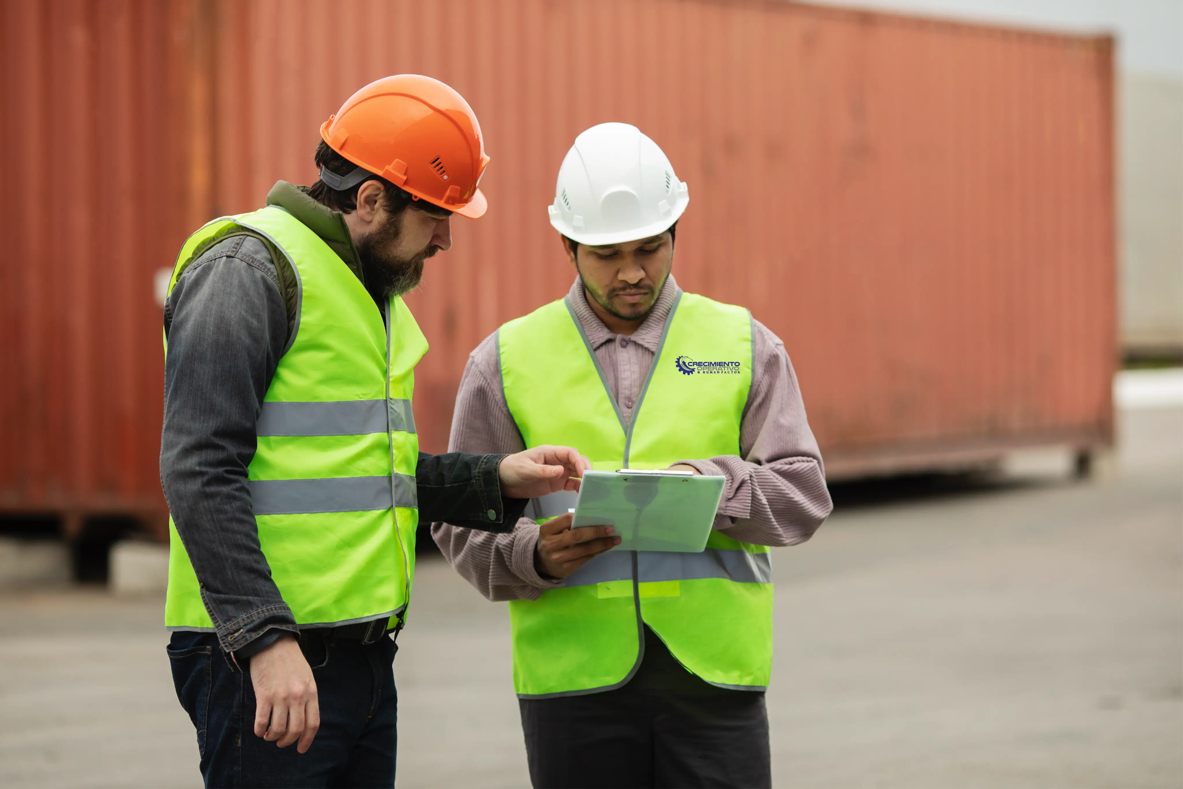 Capacitación de operadores portuarios con grúas y equipos de elevación en terminal portuaria